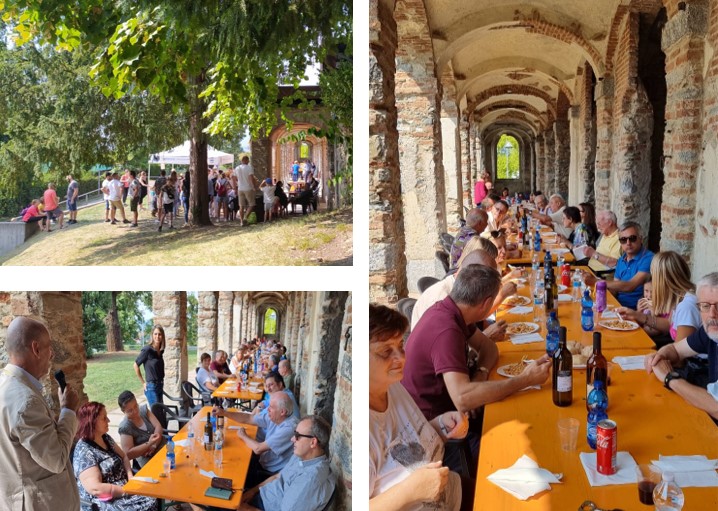 Il pranzo presso il porticato del rus Cassiciacum