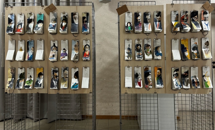 Alcune moleskine in esposizione