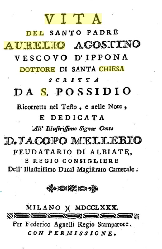 L'intestazione del volume