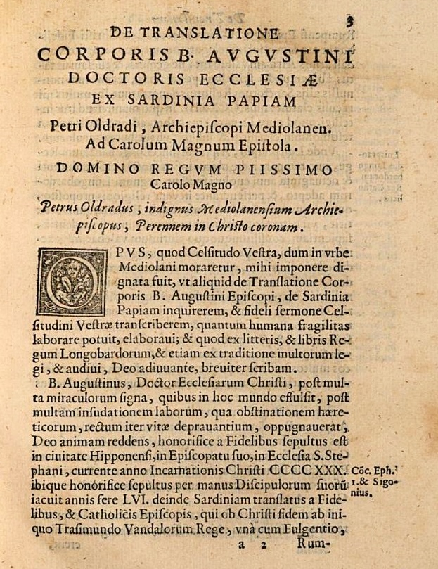Pagina a stampa dell'opera di Agostino Fivizzani