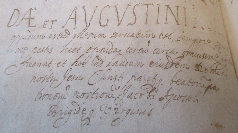 Il brano del Chronicon che attesta che Cassago non fu colpito dalla peste del 1630