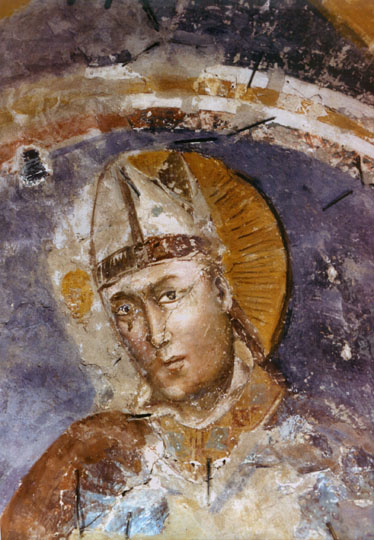 sant'Agostino in un affresco a Fabriano