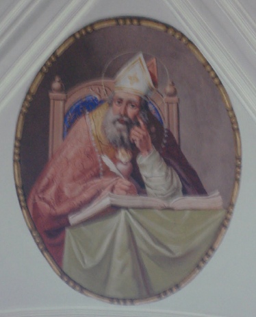 sant'Agostino in un affresco a Fabriano